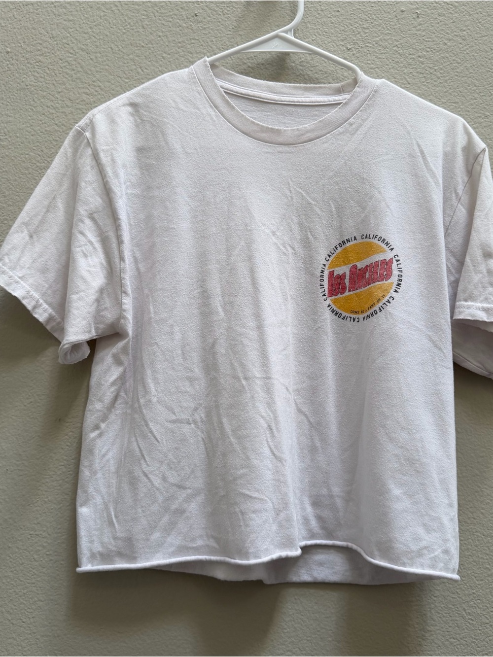 Brandy Melville White Tee with Yellow & Red Graphic